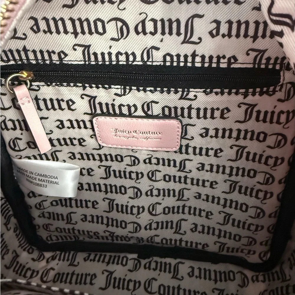 NWT Juicy Couture  Backpack Pink Diamond  Velour  Heritage New $99 School Bag